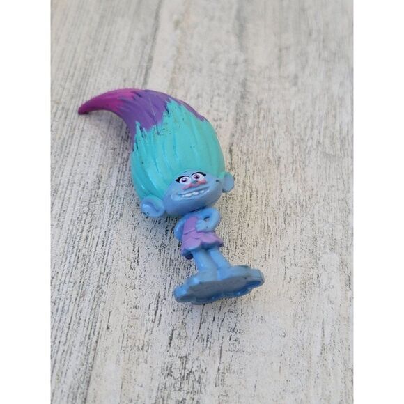 Trolls mini figure satin blue purple pink toy - Picture 3 of 5